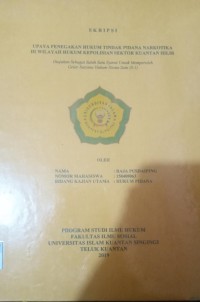 Image of UPAYA PENEGAKAN HUKUM TINDAK PIDANA NARKOTIKA DI WILAYAH HUKUM KEPOLISIAN SEKTOR KUANTAN HILIR