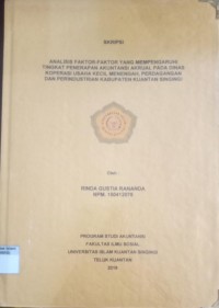 Image of ANALISIS FAKTOR-FAKTOR YANG MEMPENGARUHI TINGKAT PENERAPAN AKUNTANSI AKRUAL PADA DINAS KOPERASI USAHA KECIL MENENGAH, PERDAGANGAN DAN PERINDUSTRIAN KABUPATEN KUANTAN SINGINGI