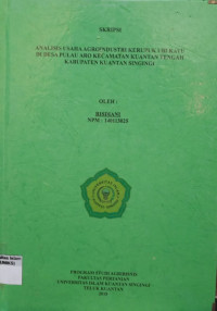 Image of ANALISIS USAHA AGROINDUSTRI KERUPUK UBI KAYU DI DESA PULAU ARO KECAMATAN KUANTAN TENGAH KABUPATEN
KUANTAN SINGINGI