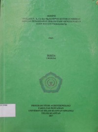 Image of ANALISIS P, K, Ca dan Mg KOMPOS KOTORAN KERBAU DENGAN PENAMBAHAN JERAMI PADI MENGGUNAKAN  AGEN HAYATI Trichoderma Sp