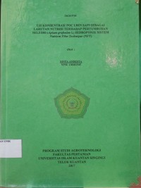Image of UJI KONSENTRASI POC URIN SAPI SEBAGAI LARURAN NUTRISI TERHADAP PERTUMBUHAN SELEDRI (Apium grafeolen) HIDROPONIK SISTEM Nutrien Film Technique (NFT)