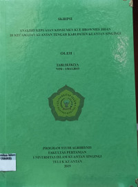 Image of ANALISIS KEPUASAN KONSUMEN KUE BROWNIS JIHAN DI KECAMATAN KUANTAN TENGAH KABUPATEN KUANTAN SINGINGI