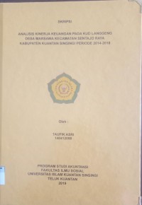 Image of ANALISIS KINERJA KEUANGAN PADA KUD LANGGENG DESA MARSAWA KECAMATAN SENTAJO RAYA KABUPATEN KUANTAN SINGINGI