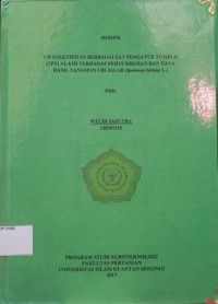 Image of UJI EFEKTIFITAS BERBAGAI ZAT PENGATUR TUMBUH  (ZPT) ALAMI TERHADAP PERTUMBUHAN DAN DAYA HASIL TANAMAN UBI JALAR (Ipomoea batatas L.)