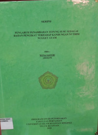 Image of PENGARUH PENAMBAHAN TEPUNG SUSU SEBAGAI BAHAN PENGIKAT TERHADAP KANDUNGAN NUTRISI NUGGET AYAM