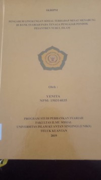 Image of PENGARUH LINGKUNGAN SOSIAL TERHADAP MINAT MENABUNG DI BANK SYARIAH PADA TENAGA PENGAJAR PONDOK PESANTREN NURUL ISLAM