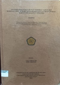 Image of ANALISIS PERATURAN BUPATI NOMOR 57 TAHUN 2017 DI DESA KAMPUNG BARU SENTAJO KECAMATAN SENTAJO RAYA KABUPATEN KUANTAN SINGINGI